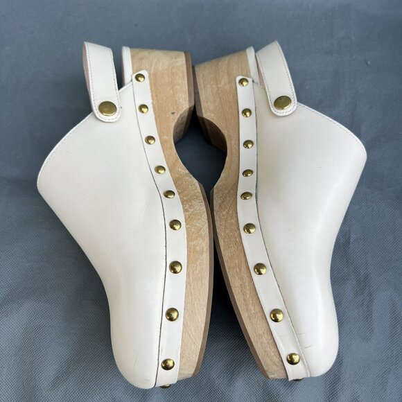 J. Crew Women’s Size 9.5 Ivory Grace Leather Convertible Clogs Shoes BA188 - Picture 11 of 13